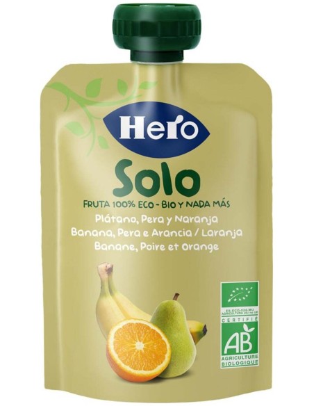 Hero Baby Bolsita Solo Plátano, Pera Y Naranja, 100 G