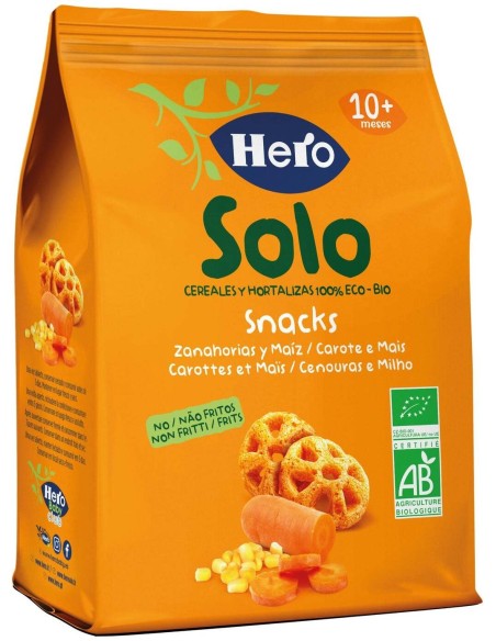 Hero Baby Solo Snack De Zanahoria Y Maíz, 6 Unidades