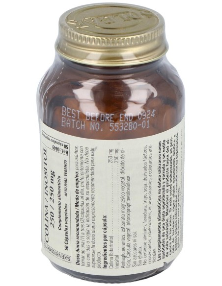 Colina Inositol 250/250Mg. 50Cap