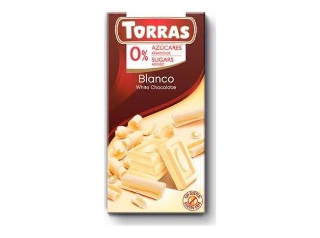 Torras Chocolate Blanco Sin Gluten Sin Azúcar 75G