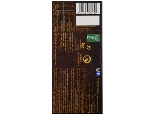 Chocolate Negro 70% Con Flor De Sal 100G Bio Sg