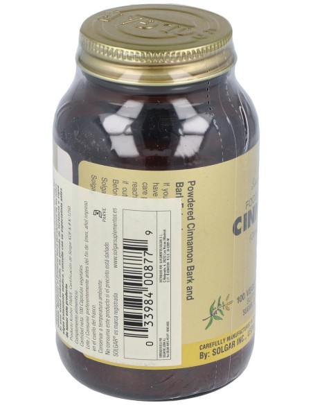 Canela China (Cinnamomum Cassia) 100Cap.Veg.
