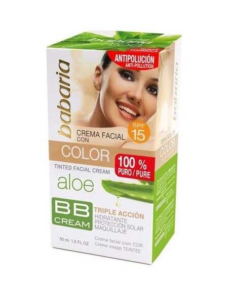 Babaria Aloe Crema Facial Con Color Spf15 50Ml