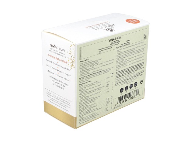 Ester-C Plus Vitamina C Polvo Efervescente 21...