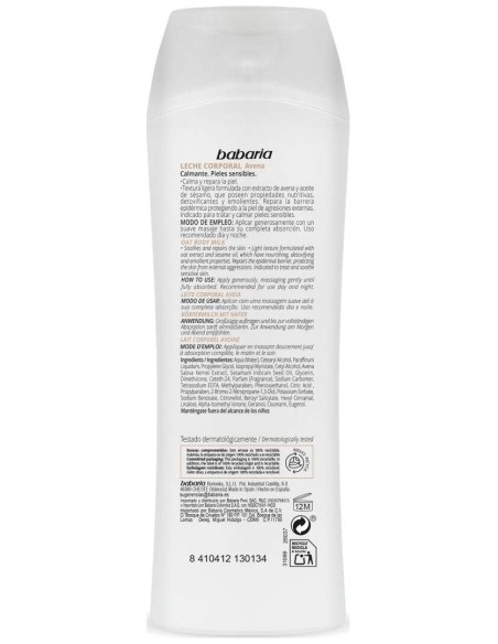 Babaria Leche Corporal Calmante Pieles Sensibles 400Ml