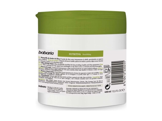 Aceite De Oliva Mascarilla Nutritiva Capilar...