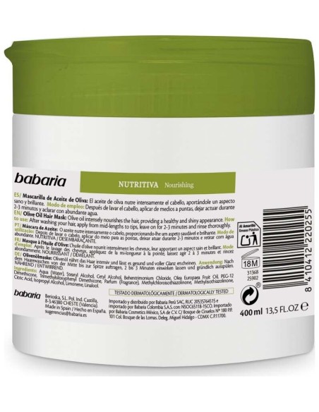 Aceite De Oliva Mascarilla Nutritiva Capilar 400 Ml