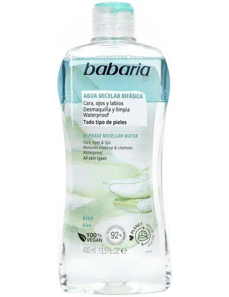 Desmaquillador Bifasico Agua Micelar Aloe Vera 400 Ml