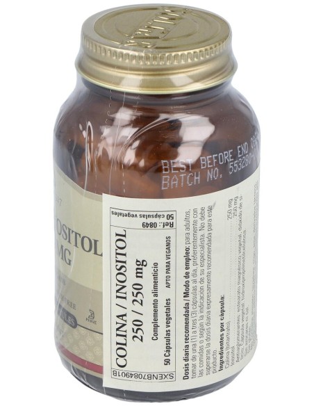 Colina Inositol 250/250Mg. 50Cap