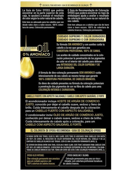 Oleo Intense Tinte Sin Amoniaco 7.10-Rubio Natural 5 Pz