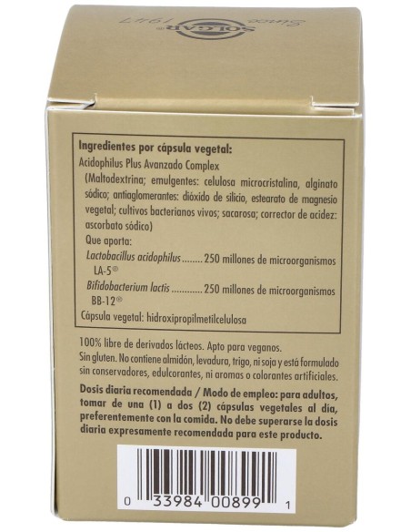 Solgar Advanced Acidophilus Plus 60Vcaps