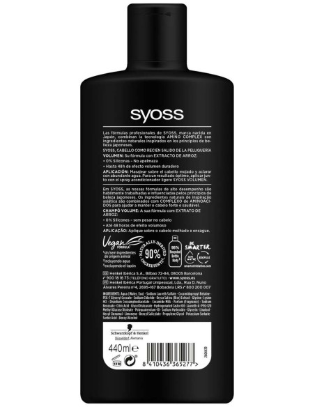 Syoss Volumen Champ Cabello Fino-Sin Cuerpo 440Ml