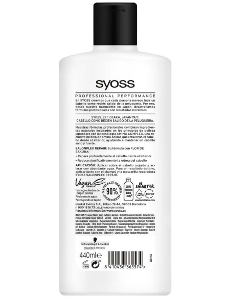 Syoss Salonplex Repair Acondicionador 440Ml