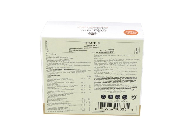Ester-C Plus Vitamina C Polvo Efervescente 21...