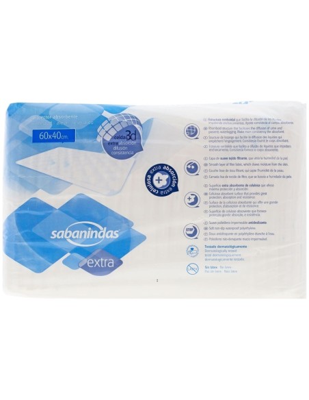 Sabanindas Extra 60 Cm X 40 Cm, 25 Uds