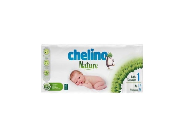 Chelino Nature Pañales Talla 1, 28 Unidades