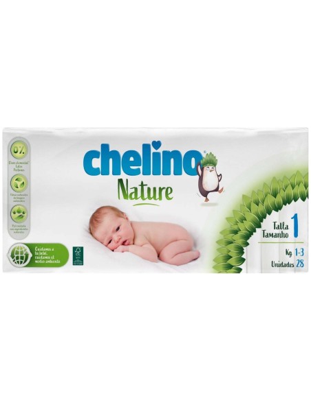 Chelino Nature Pañales Talla 1, 28 Unidades