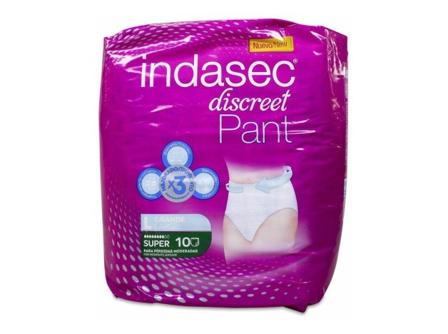 Indasec Discreet Pant Super Talla Grande, 10 Uds