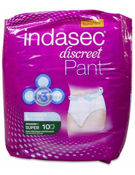 Indasec Discreet Pant Super Talla Grande, 10 Uds