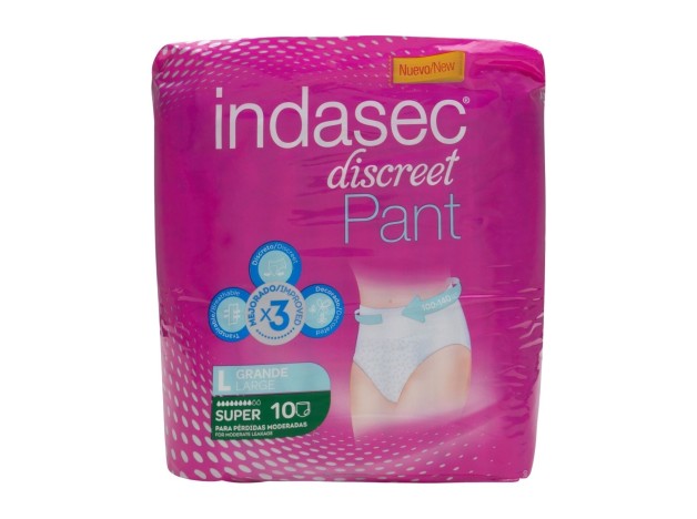 Indasec Discreet Pant Super Talla Grande, 10 Uds