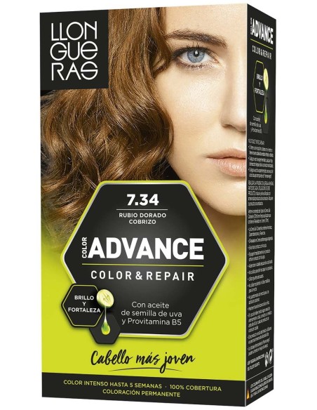Llongueras Color Advance Tinte De Cabello N7.34 Rubio Dorado Cobrizo1Ud