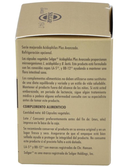 Solgar Advanced Acidophilus Plus 60Vcaps