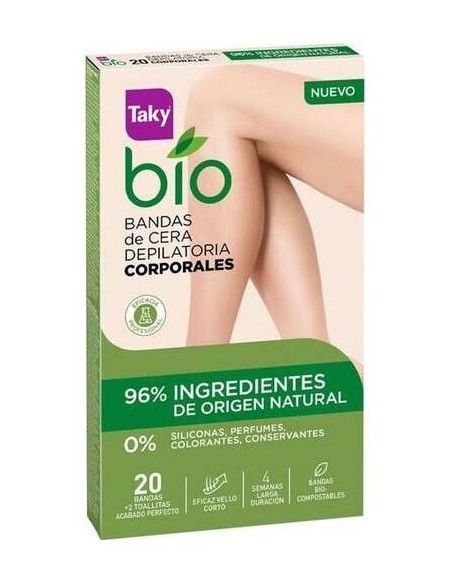 Bio Natural 0% Bandas De Cera Corporales Depilatorias 20 U