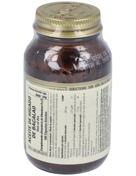 Aceite Higado De Bacalao (Cod Liver Oil)100Cap.B