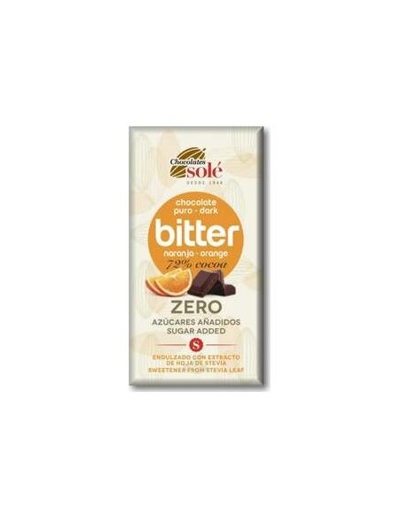 Chocolates Sole Chocolate Negro 72% Naranja Y Stevia Bio 100G