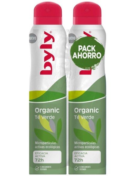 Byly Organic Extra Fresh Desodorante Menta Té Verd Spray 2X200Ml