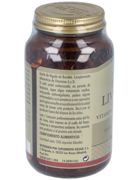 Aceite Higado De Bacalao (Uno Al Dia)250Cap.Blanda