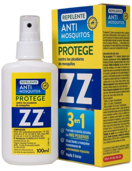 Zz Repelente Anti-Mosquitos 3 En 1, 100 Ml