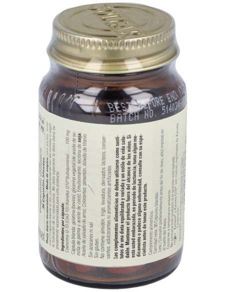 Coenzima Q10 100Mg. 30Cap.De Gelatina Blanda