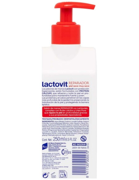 Lactovit Lacto-Urea Jabón Manos Reparador 250Ml