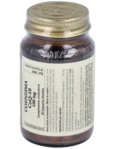 Coenzima Q10 100Mg. 30Cap.De Gelatina Blanda