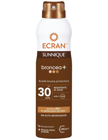 Ecran Sunnique Broncea+ Aceite Bruma Spf30 250 Ml
