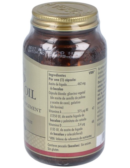 Aceite Higado De Bacalao (Uno Al Dia)250Cap.Blanda