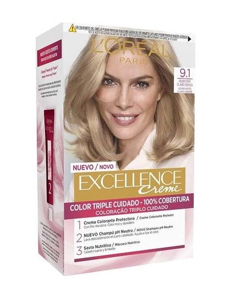 L'Oreal Set Excellence Creme Tint 91 Light Blonde Light Ash Blonde