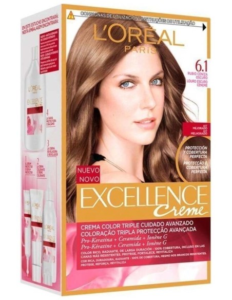 Excellence Creme Tinte 6,1 Rubio Oscuro Ceniza 192 Ml