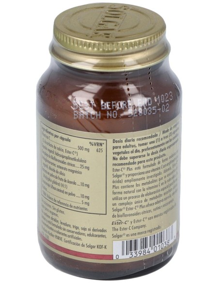 Ester-C® Plus 500Mg Cápsulas Vegetales 50 U