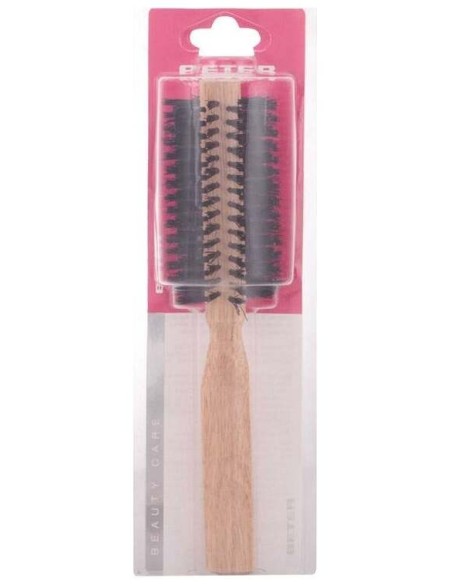 Cepillo Redondo Púas Mixtas Mango Madera Oak 45 Mm