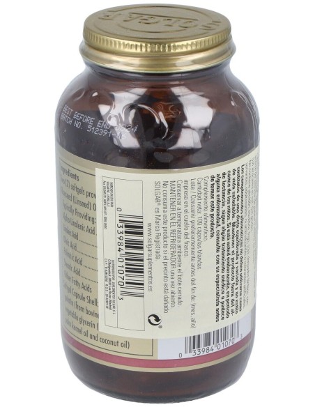 Solgar Huile De Lin Press?E ? Froid 1250Mg 100 G?Lules