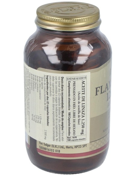 Solgar Huile De Lin Press?E ? Froid 1250Mg 100 G?Lules