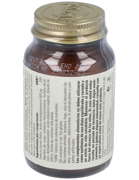 Acido Folico 400Mcg. (Folacin) 250Comp