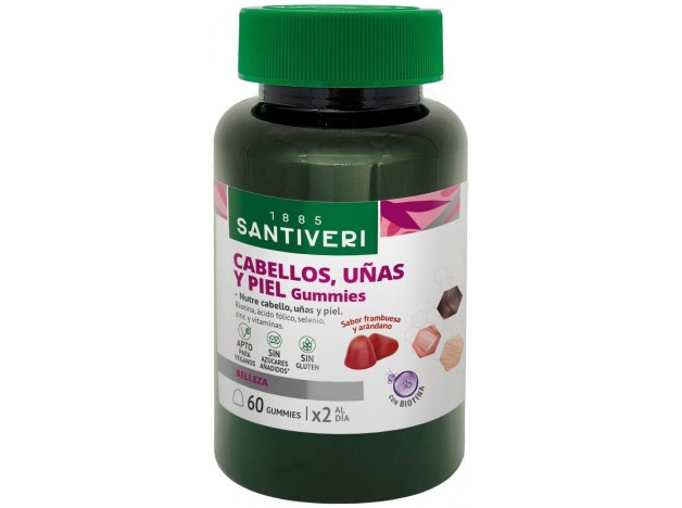Santiveri Cabellos Uñas Piel Gummies 60Uds
