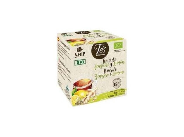 Ship Té Verde Jengibre Limon Pirámide 15 Sobres