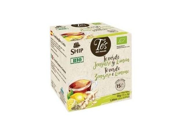 Ship Té Verde Jengibre Limon Pirámide 15 Sobres