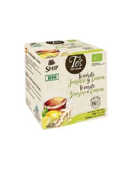 Ship Té Verde Jengibre Limon Pirámide 15 Sobres