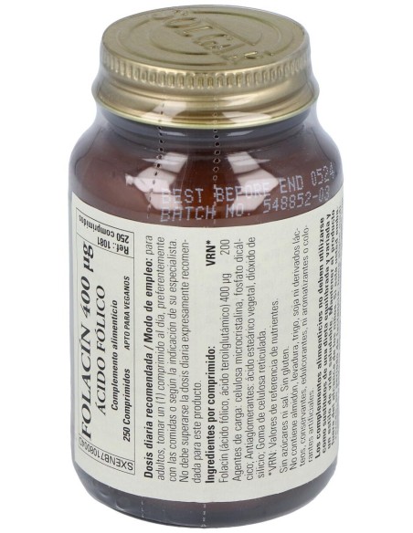 Acido Folico 400Mcg. (Folacin) 250Comp