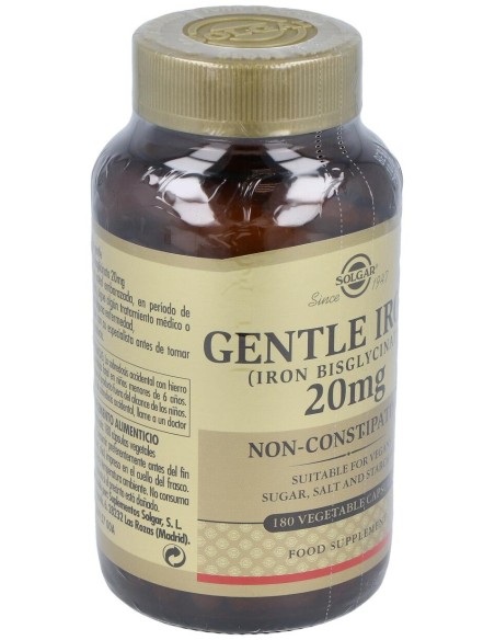 Solgar Hierro Gentle 20Mg Hierro Bisglicinato 180Vcaps